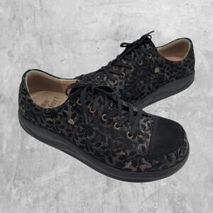 FINN COMFORT Ikebukuro Black Lace-Up Shoes Multi-Color Snakeskin Lace Print 8.5